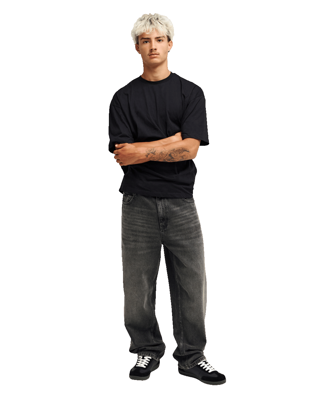 The Quiksilver Mens Relaxed Denim Jeans in Black Black Dirty