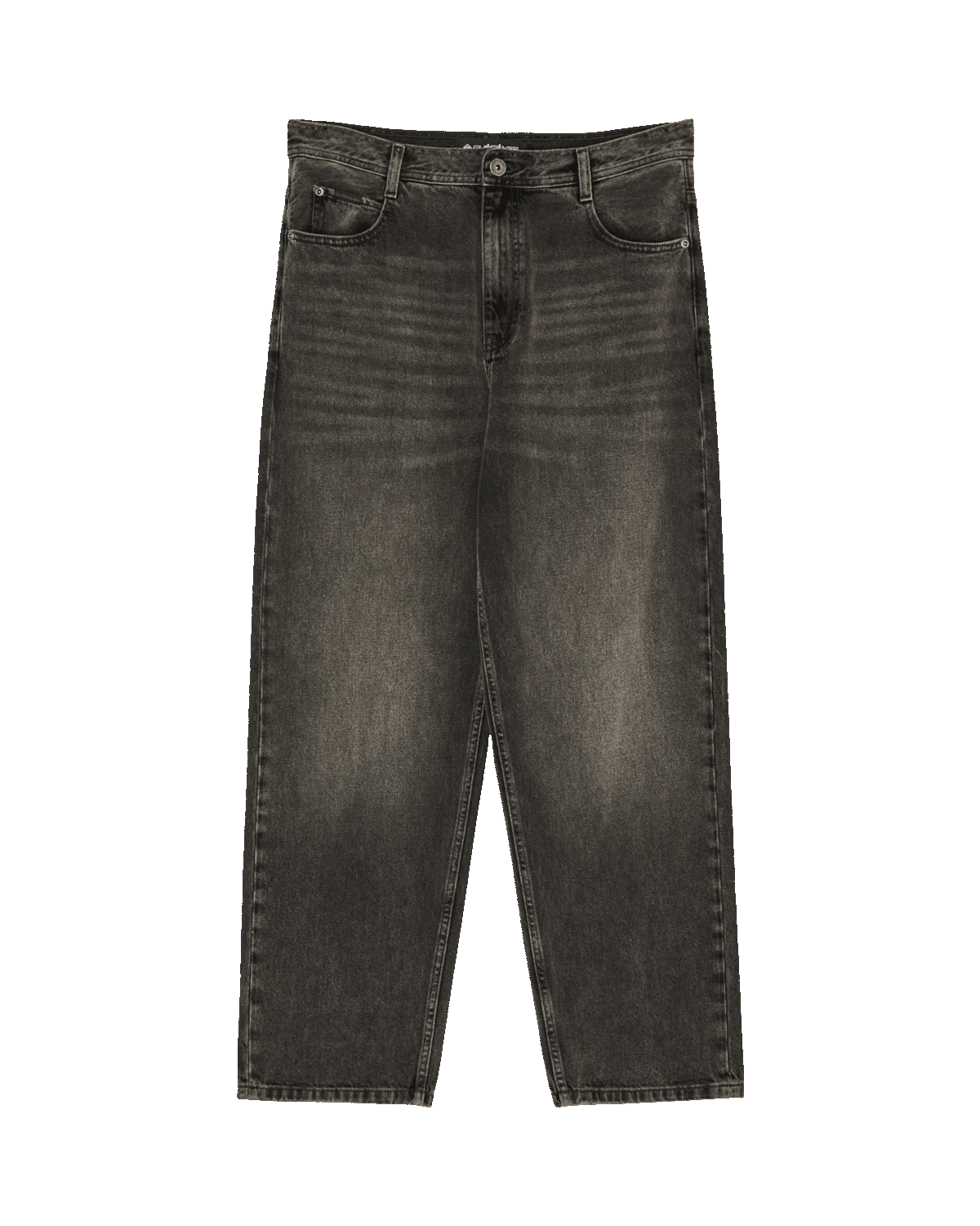 The Quiksilver Mens Relaxed Denim Jeans in Black Black Dirty