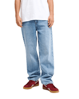 The Quiksilver Mens Relaxed Denim Jeans in Double Stone Used