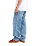 The Quiksilver Mens Relaxed Denim Jeans in Double Stone Used