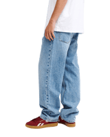 The Quiksilver Mens Relaxed Denim Jeans in Double Stone Used
