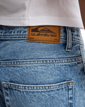 The Quiksilver Mens Relaxed Denim Jeans in Double Stone Used