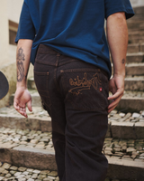 YG Baggy Denim Jeans in Black & Black Brown Tint