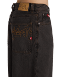 The Quiksilver Mens Baggy Denim Jeans in Black & Black Brown Tint