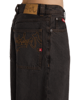 The Quiksilver Mens Baggy Denim Jeans in Black & Black Brown Tint