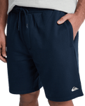 The Quiksilver Mens Basic Fleece Joggers Shorts in Dark Navy