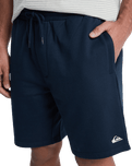 The Quiksilver Mens Basic Fleece Joggers Shorts in Dark Navy