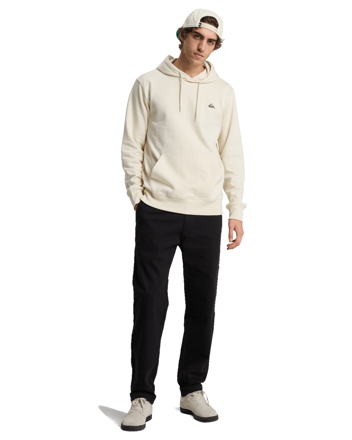 The Quiksilver Mens Basic Hoodie in Bone