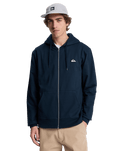 The Quiksilver Mens Basic Zip Hoodie in Dark Navy