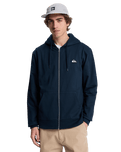 The Quiksilver Mens Basic Zip Hoodie in Dark Navy