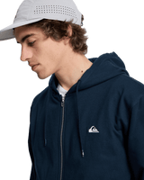 The Quiksilver Mens Basic Zip Hoodie in Dark Navy