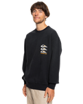 The Quiksilver Mens Watson Lake Crew Sweatshirt in Black