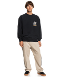 The Quiksilver Mens Watson Lake Crew Sweatshirt in Black