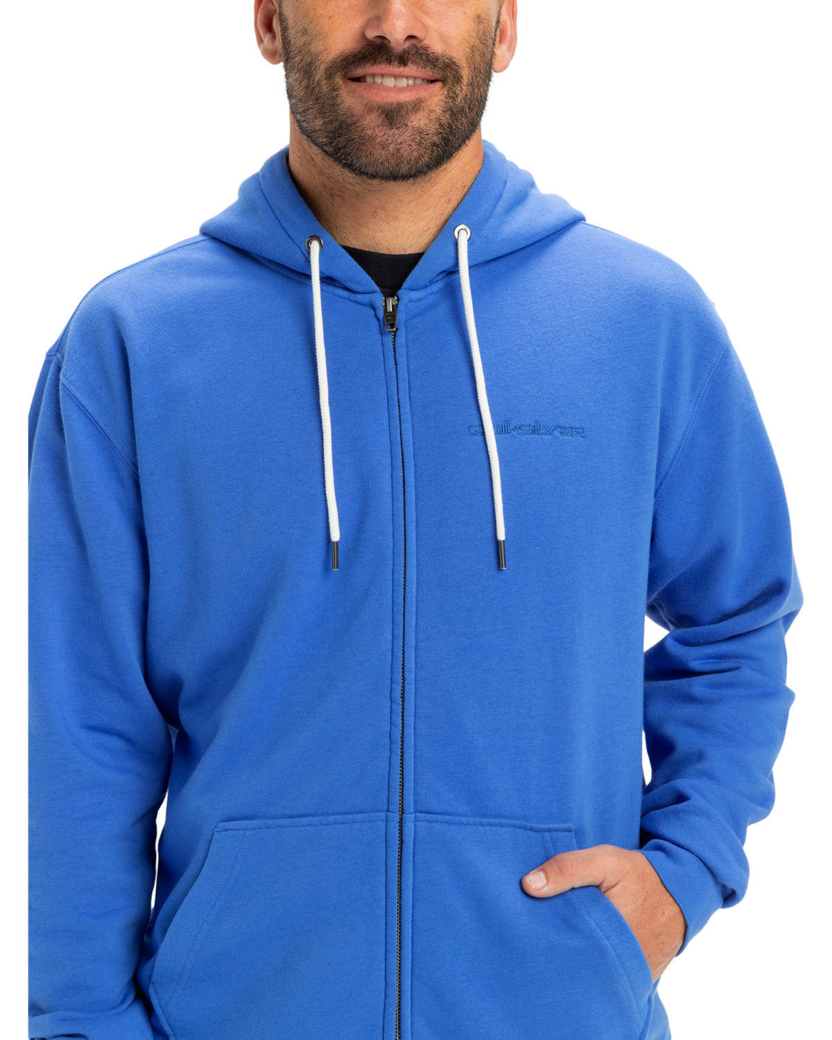 The Quiksilver Mens Salt Water Zip Hoodie in Nebulas Blue