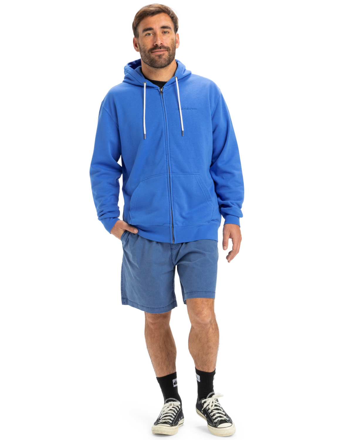 The Quiksilver Mens Salt Water Zip Hoodie in Nebulas Blue