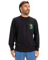 The Quiksilver Mens Graphic Mix Sweatshirt in Black