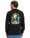 The Quiksilver Mens Graphic Mix Sweatshirt in Black