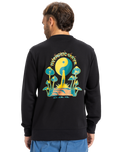 The Quiksilver Mens Graphic Mix Sweatshirt in Black