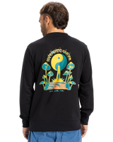 The Quiksilver Mens Graphic Mix Sweatshirt in Black