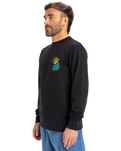 The Quiksilver Mens Graphic Mix Sweatshirt in Black