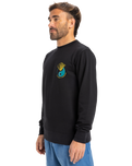 The Quiksilver Mens Graphic Mix Sweatshirt in Black
