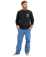 The Quiksilver Mens Graphic Mix Sweatshirt in Black