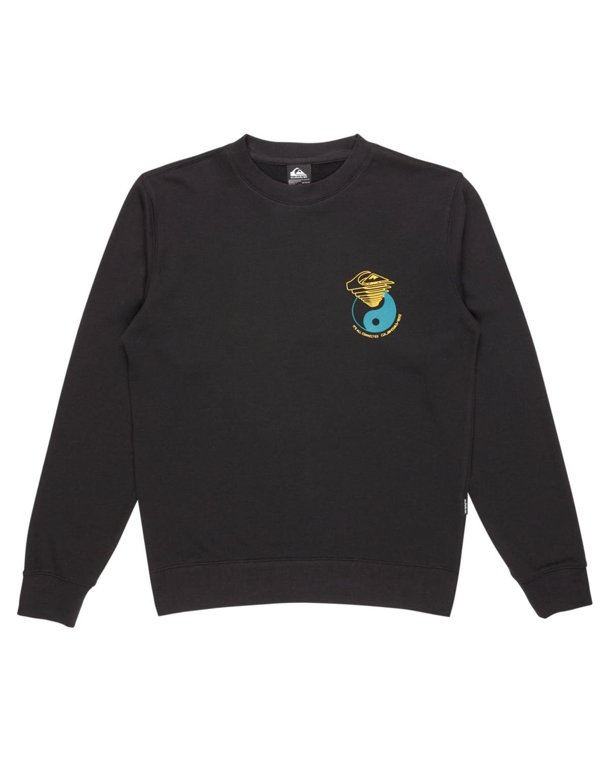 The Quiksilver Mens Graphic Mix Sweatshirt in Black