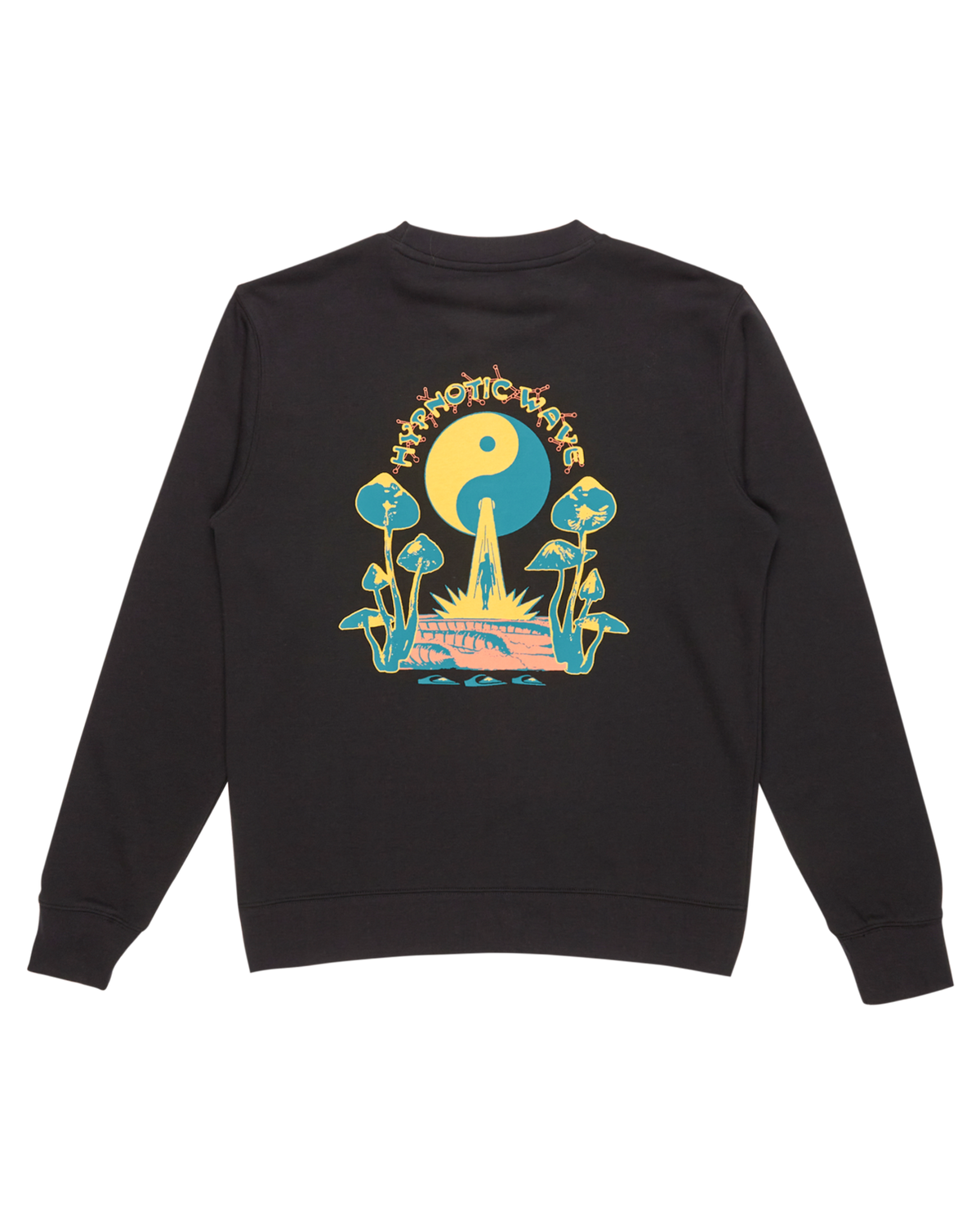 The Quiksilver Mens Graphic Mix Sweatshirt in Black