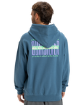The Quiksilver Mens APOG Heritage Hoodie in Real Teal