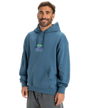The Quiksilver Mens APOG Heritage Hoodie in Real Teal