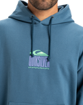 The Quiksilver Mens APOG Heritage Hoodie in Real Teal