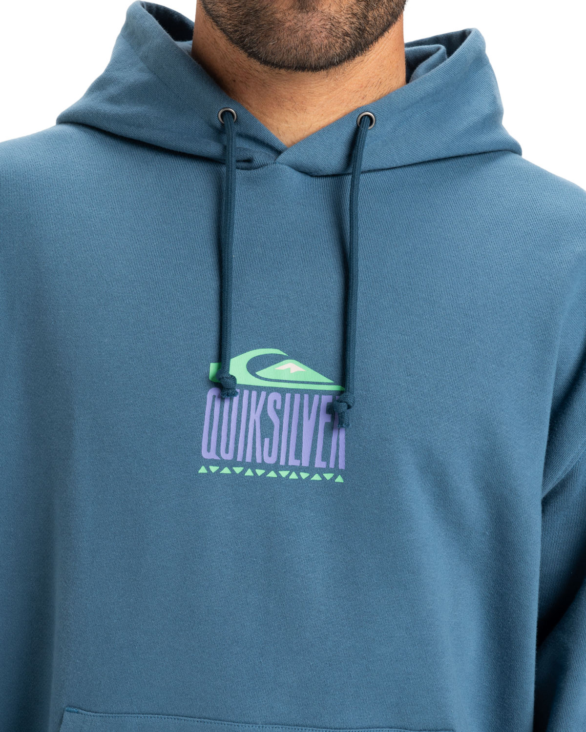 The Quiksilver Mens APOG Heritage Hoodie in Real Teal