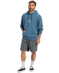 The Quiksilver Mens APOG Heritage Hoodie in Real Teal