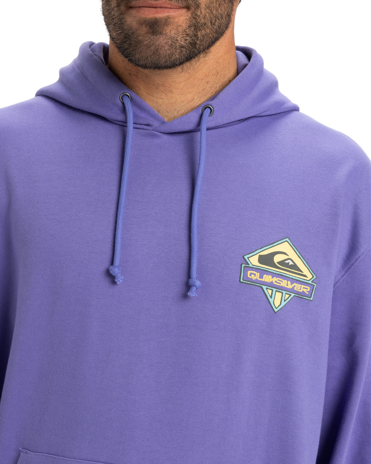 The Quiksilver Mens Apog Heritage Hoodie in Dusted Peri