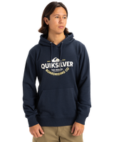 The Quiksilver Mens Typed Out Hoodie in Dark Navy