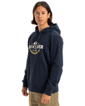 The Quiksilver Mens Typed Out Hoodie in Dark Navy