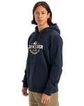 The Quiksilver Mens Typed Out Hoodie in Dark Navy