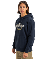 The Quiksilver Mens Typed Out Hoodie in Dark Navy
