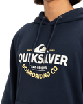 The Quiksilver Mens Typed Out Hoodie in Dark Navy