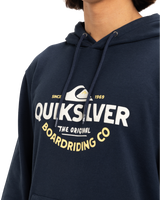 The Quiksilver Mens Typed Out Hoodie in Dark Navy