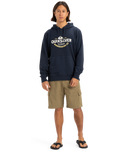 The Quiksilver Mens Typed Out Hoodie in Dark Navy