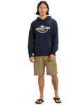The Quiksilver Mens Typed Out Hoodie in Dark Navy