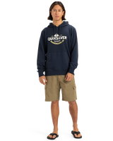 The Quiksilver Mens Typed Out Hoodie in Dark Navy