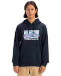 The Quiksilver Mens Retro Fade Hoodie in Dark Navy