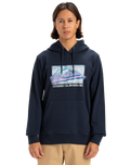 The Quiksilver Mens Retro Fade Hoodie in Dark Navy