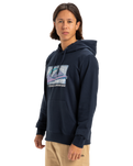 The Quiksilver Mens Retro Fade Hoodie in Dark Navy