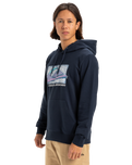 The Quiksilver Mens Retro Fade Hoodie in Dark Navy