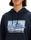 The Quiksilver Mens Retro Fade Hoodie in Dark Navy