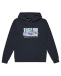 The Quiksilver Mens Retro Fade Hoodie in Dark Navy