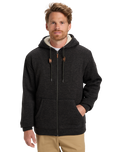 The Quiksilver Mens Keller Sherpa Zip Hoodie in Black Heather